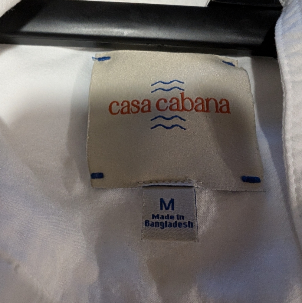 Casa Cabana Lightweight White Button Up - Picture 3 of 4
